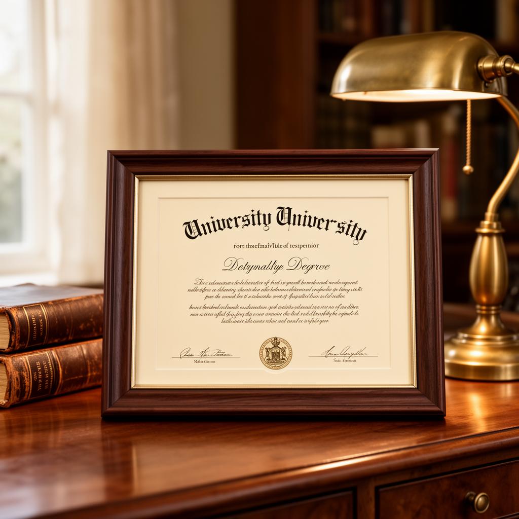 Framed certificate with archival mount
