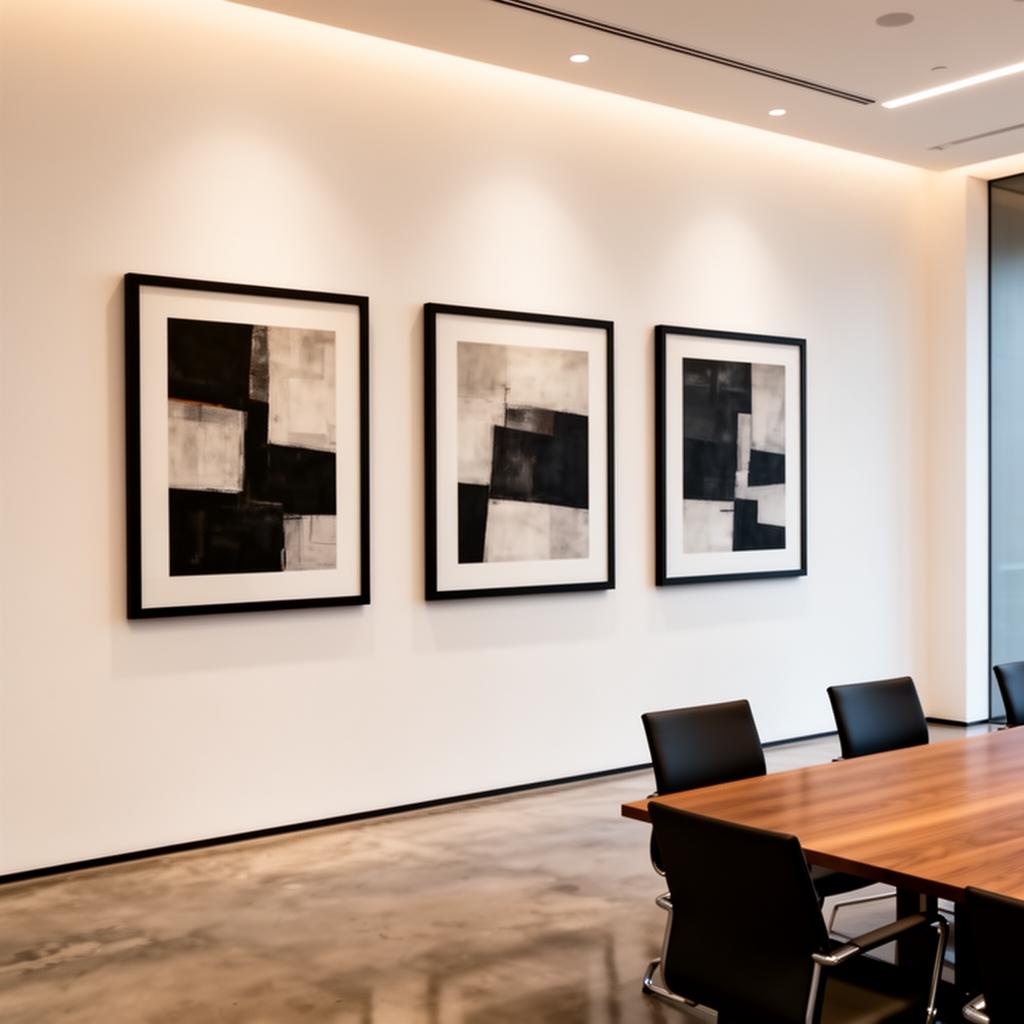 Corporate office artwork framed by Sgraffito